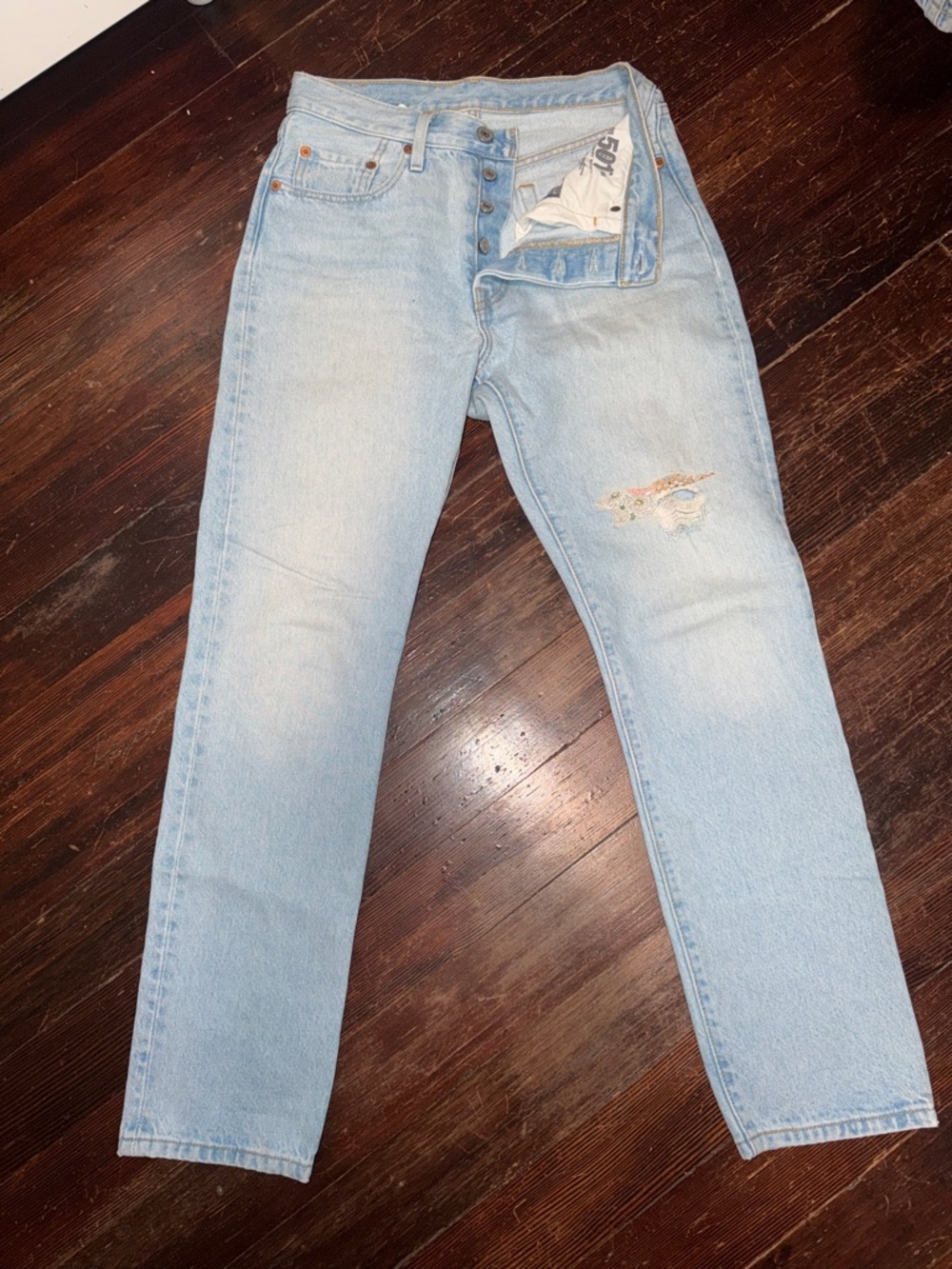 Levi's Light Blue Women’s Straight-Leg 501 Anniversary Edition 2023 Jeans